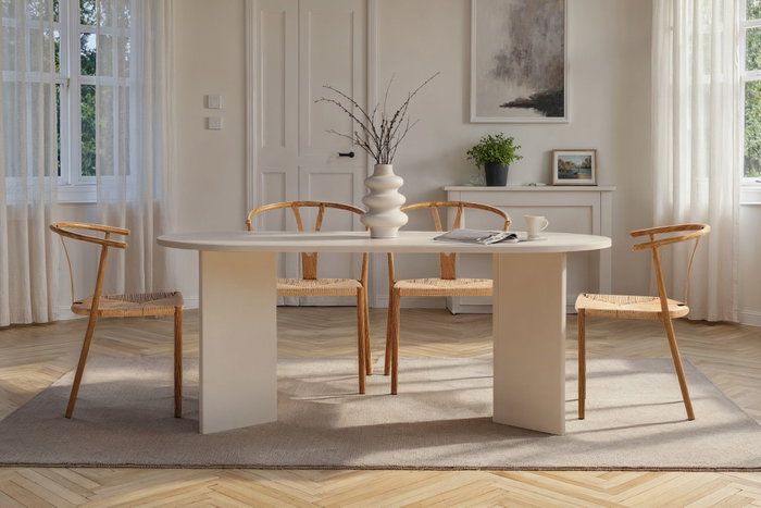 Hanah Home Sablin Mesa de Comedor Blanco Madera Hanah Home Sablin Mesa de Comedor Blanco Madera